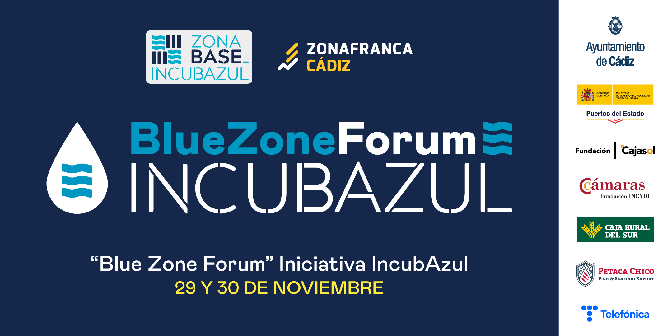 Gracias por vuestro interés en formar parte de Blue Zone Forum. Más de 900 personas se sumergirán en el futuro circular los días 29 y 30 de noviembre en Cádiz.